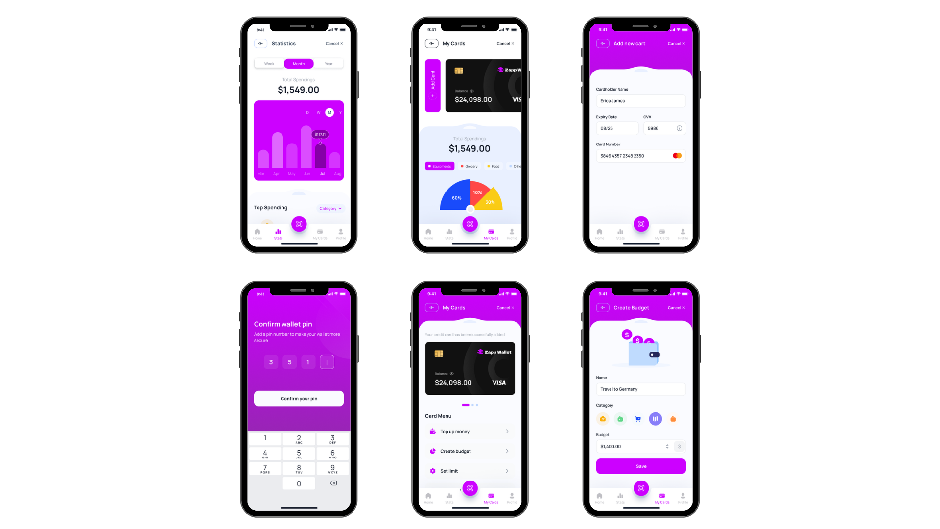 Zapp Wallet dashboard design